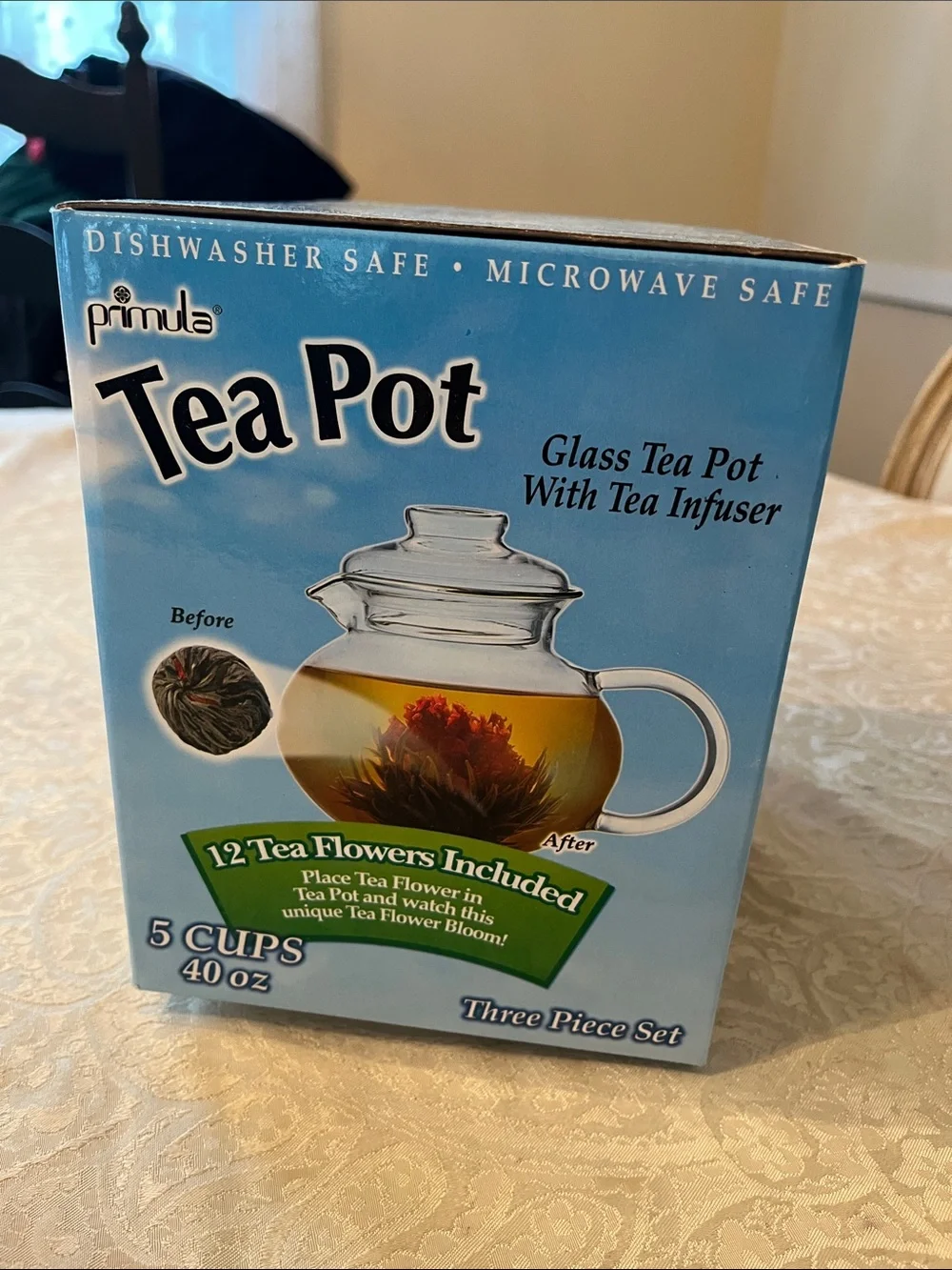 Primula Clear Glass Tea Pot with Infuser - Clear New!!